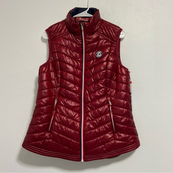 Tommy Hilfiger Sport Women's XL Red Puffer Vest NWT - Picture 1 of 8